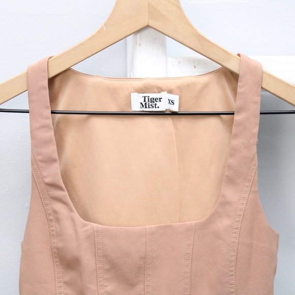 Tiger Mist Tan Light Brown Syre Corset Cropped Sleeveless Top Size XS - Picture 5 of 8